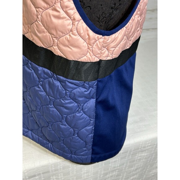 NIKE Aerolayer Womens Colorblock Quilted Puffer Full Zip RUNNING Vest Size LARGE - Picture 4 of 16